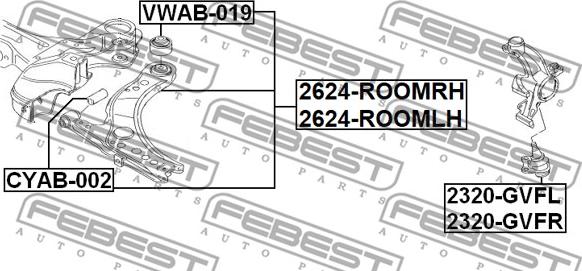 Febest 2624-ROOMLH - Tukivarsi, pyöräntuenta inparts.fi