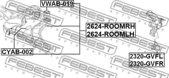 Febest 2624-ROOMRH - Tukivarsi, pyöräntuenta inparts.fi