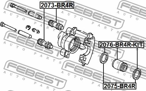 Febest 2075-BR4R - Korjaussarja, jarrusatula inparts.fi