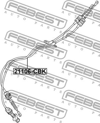 Febest 21106-CBK - Vaijeri, käsivaihteisto inparts.fi