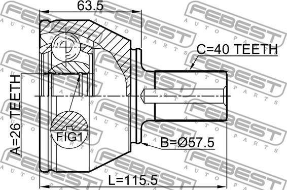 Febest 2110-CA223 - Nivelsarja, vetoakseli inparts.fi