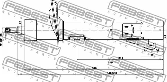 Febest 21110-008F-KIT - Iskunvaimennin inparts.fi