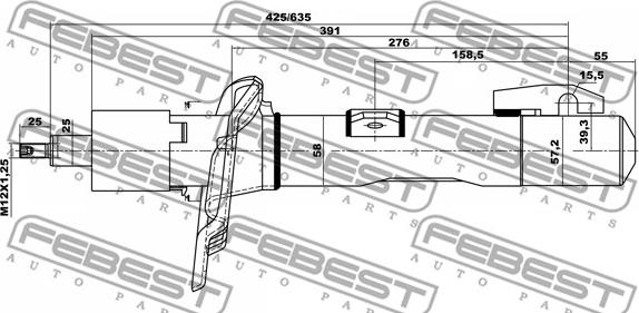 Febest 21110-003F - Iskunvaimennin inparts.fi