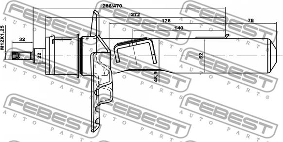 Febest 21110-007F-KIT - Iskunvaimennin inparts.fi