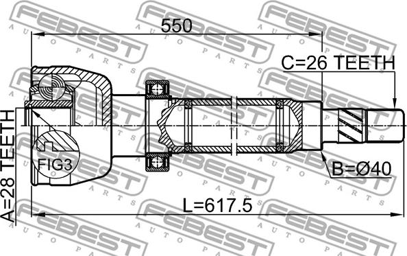 Febest 2111-CA1RH - Nivelsarja, vetoakseli inparts.fi