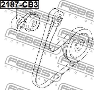 Febest 2187-CB3 - Ohjainrulla, moniurahihna inparts.fi