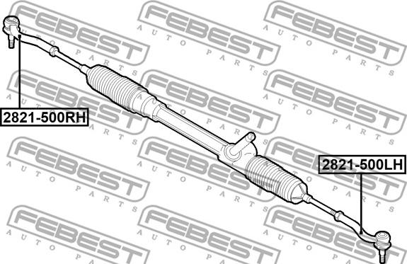 Febest 2821-500RH - Raidetangon pää inparts.fi