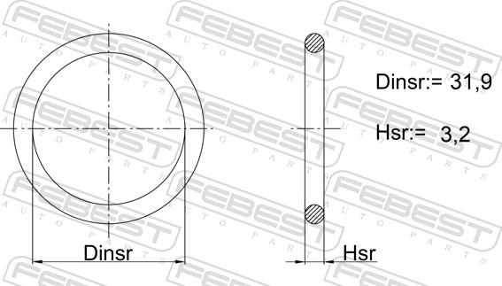 Febest 23400-033 - Tiiviste, termostaattikotelo inparts.fi