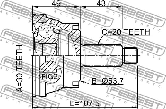 Febest 2310-035 - Nivelsarja, vetoakseli inparts.fi