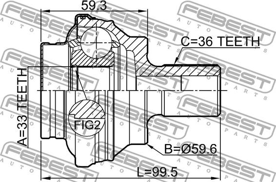 Febest 2310-CCR - Nivelsarja, vetoakseli inparts.fi