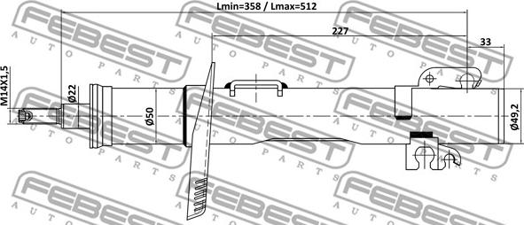 Febest 23110-004F - Iskunvaimennin inparts.fi