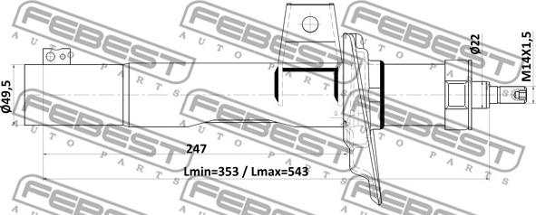 Febest 23110-003F - Iskunvaimennin inparts.fi