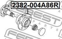 Febest 2382-004A86R - Pyörän napa inparts.fi