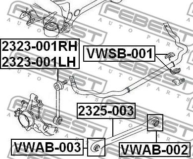 Febest 2323-001LH - Tanko, kallistuksenvaimennin inparts.fi