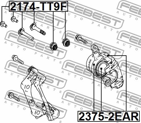 Febest 2375-2EAR - Korjaussarja, jarrusatula inparts.fi