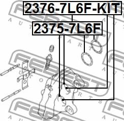 Febest 2375-7L6F - Korjaussarja, jarrusatula inparts.fi