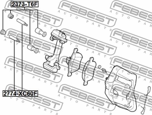 Febest 2774-XC60F - Ohjaustappi, jarrusatula inparts.fi