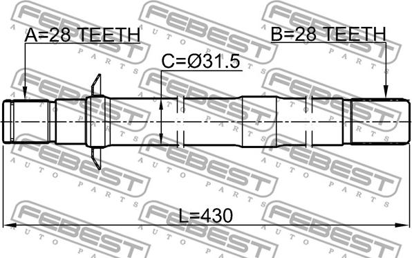 Febest 2212-SORRH - Vetoakseli inparts.fi