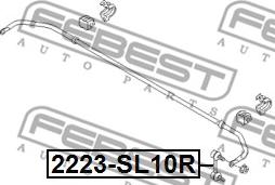 Febest 2223-SL10R - Tanko, kallistuksenvaimennin inparts.fi