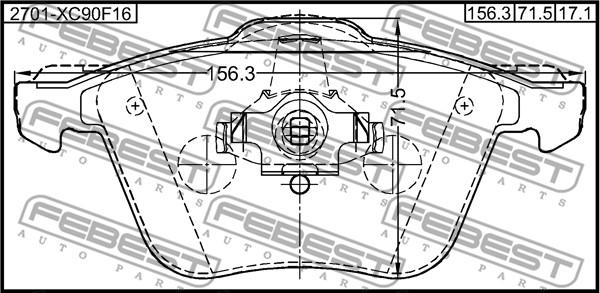 Febest 2701-XC90F16 - Jarrupala, levyjarru inparts.fi