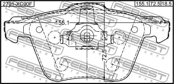 Febest 2701-XC90F - Jarrupala, levyjarru inparts.fi