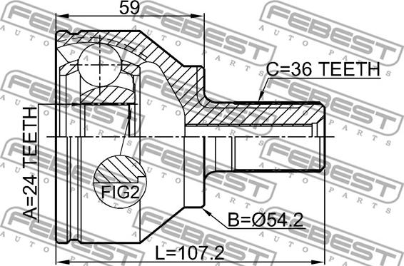 Febest 2710-C70 - Nivelsarja, vetoakseli inparts.fi