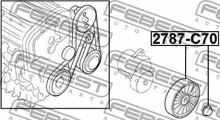 Febest 2787-C70 - Ohjainrulla, moniurahihna inparts.fi