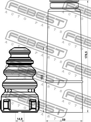 Febest ADSHB-8PAR-KIT - Pölysuojasarja, iskunvaimennin inparts.fi