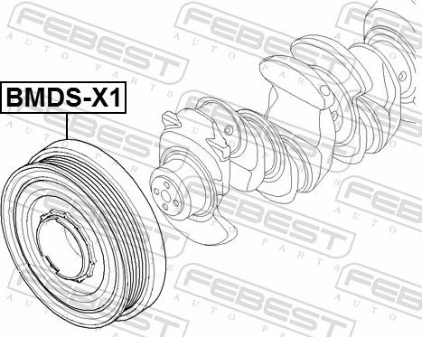 Febest BMDS-N47 - Hihnapyörä, kampiakseli inparts.fi