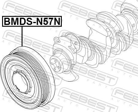 Febest BMDS-N57N - Hihnapyörä, kampiakseli inparts.fi