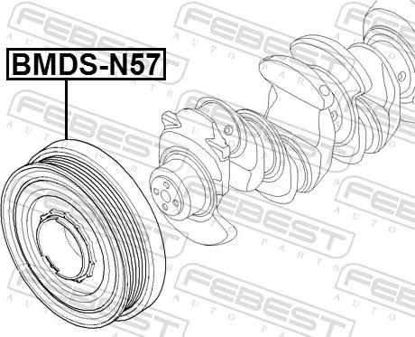 Febest BMDS-N57 - Hihnapyörä, kampiakseli inparts.fi