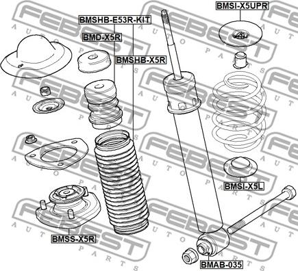 Febest BMSHB-E53R-KIT - Pölysuojasarja, iskunvaimennin inparts.fi