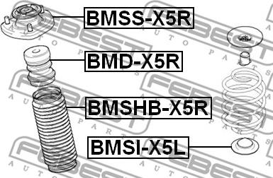 Febest BMSHB-X5R - Suojus / palje, iskunvaimentaja inparts.fi