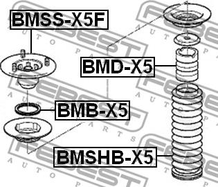 Febest BMSHB-X5 - Suojus / palje, iskunvaimentaja inparts.fi