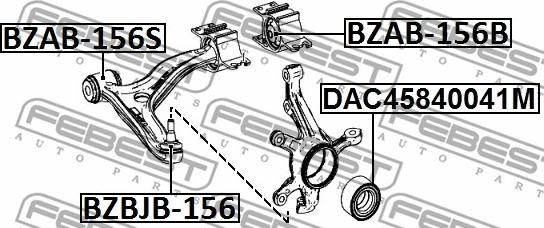 Febest BZBJB-156 - Korjaussarja, alapallo- / pallonivel inparts.fi