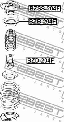 Febest BZD-204F - Vaimennuskumi, jousitus inparts.fi