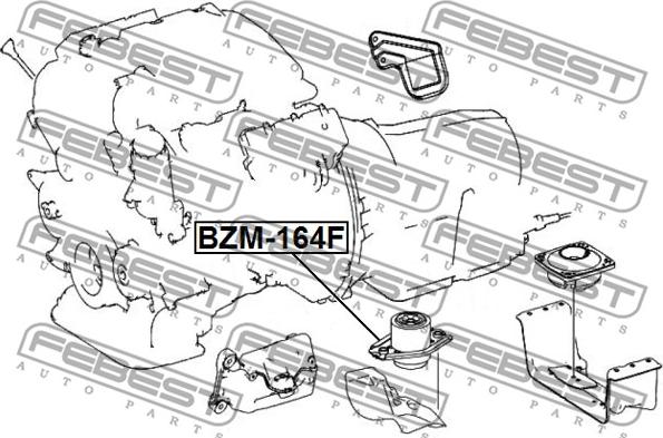 Febest BZM-164F - Moottorin tuki inparts.fi