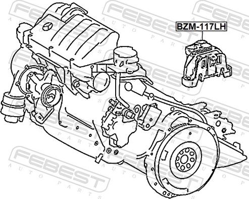 Febest BZM-117LH - Moottorin tuki inparts.fi