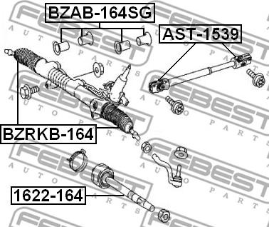 Febest BZRKB-164 - Paljekumi, ohjaus inparts.fi