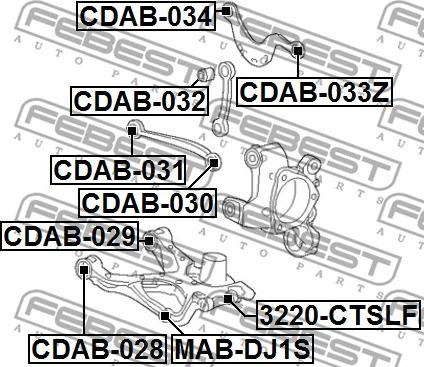 Febest CDAB-032 - Tukivarren hela inparts.fi