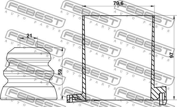 Febest CHSHB-J200F-KIT - Pölysuojasarja, iskunvaimennin inparts.fi