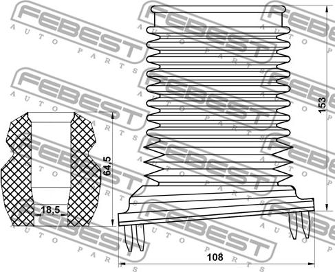 Febest CHSHB-T250F-KIT - Pölysuojasarja, iskunvaimennin inparts.fi