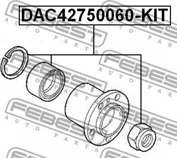 Febest DAC42750060-KIT - Pyöränlaakerisarja inparts.fi