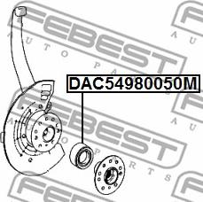 Febest DAC54980050M - Pyöränlaakeri inparts.fi