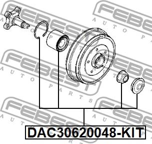 Febest DAC30620048-KIT - Pyöränlaakerisarja inparts.fi