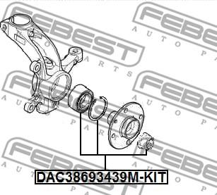 Febest DAC38693439M-KIT - Pyöränlaakerisarja inparts.fi