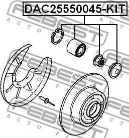 Febest DAC25550045-KIT - Pyöränlaakerisarja inparts.fi