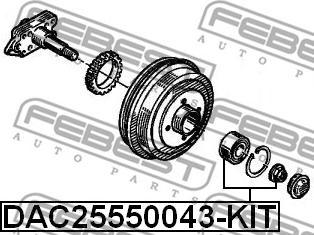 Febest DAC25550043-KIT - Pyöränlaakerisarja inparts.fi