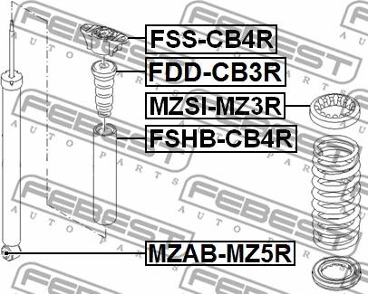 Febest FDD-CB3R - Vaimennuskumi, jousitus inparts.fi