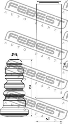 Febest FDSHB-FOCIIR-KIT - Pölysuojasarja, iskunvaimennin inparts.fi